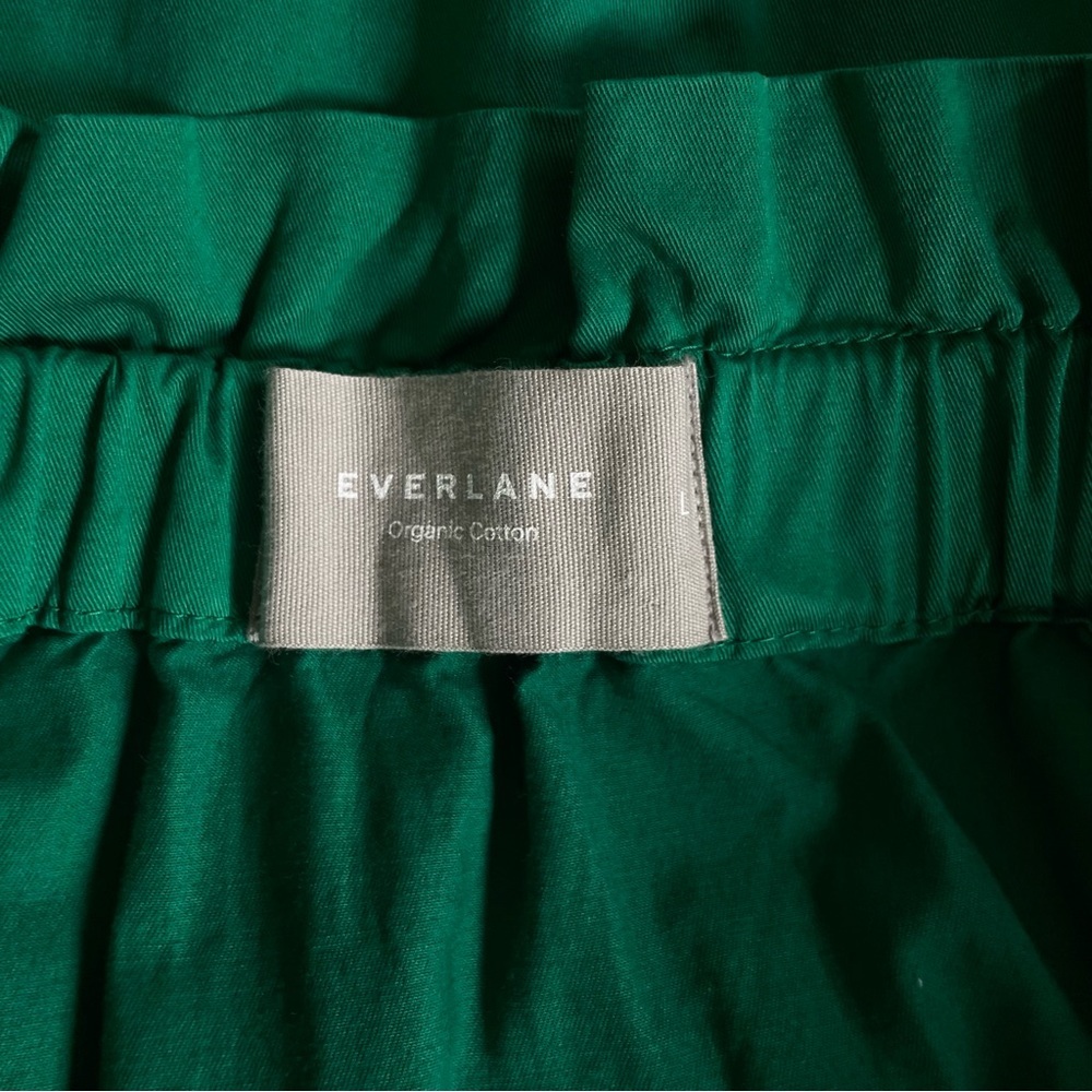 Everlane Paperbag Tank Dress Organic Cotton Removable/Adjustable Straps Green LG - Picture 8 of 16